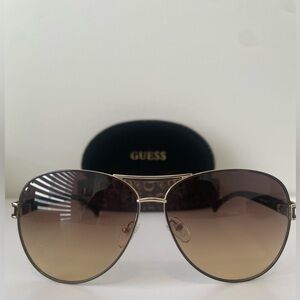Guess Gradient Brown Aviator Sunglasses